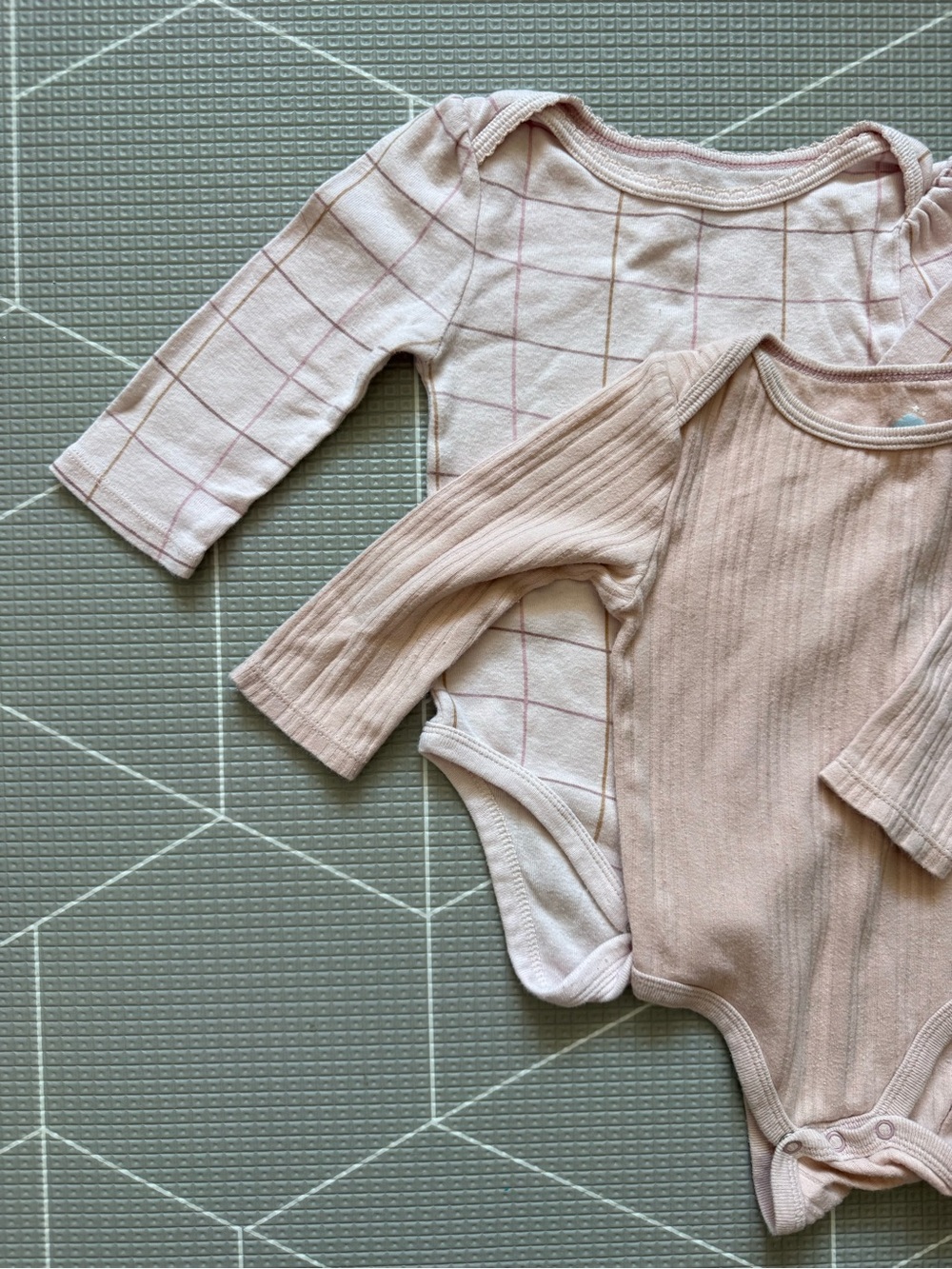 Cloud island|Baby girl Neutral blush pink Long-Sleeve Bodysuit set of two•••12M